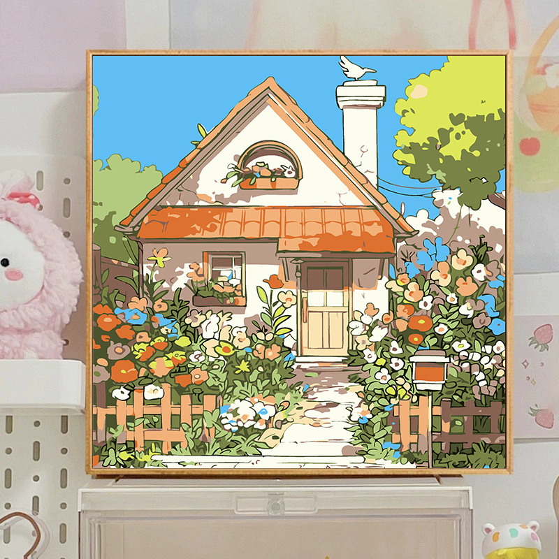 宮崎駿デジタル油絵DIY手描きぬりえ夏目友人帳ポニョ二次元アクリル画インスタ風|undefined