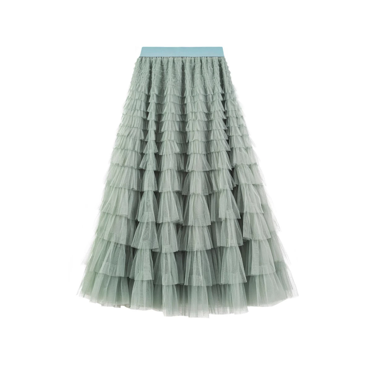 Трансграничная новая французская длинная юбка женская осень европейский и американский темперамент элегантный сплошной цвет с высокой талией