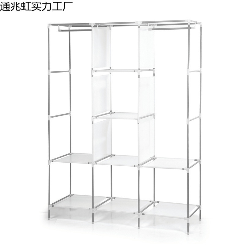 Armario simple armario área de colga de ropa multipolvo doméstico económico puede almacenar armario simple de metal un lote