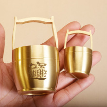 黄铜一桶金水桶招财进宝水缸摆件景区地摊直播代发创意礼品工艺品