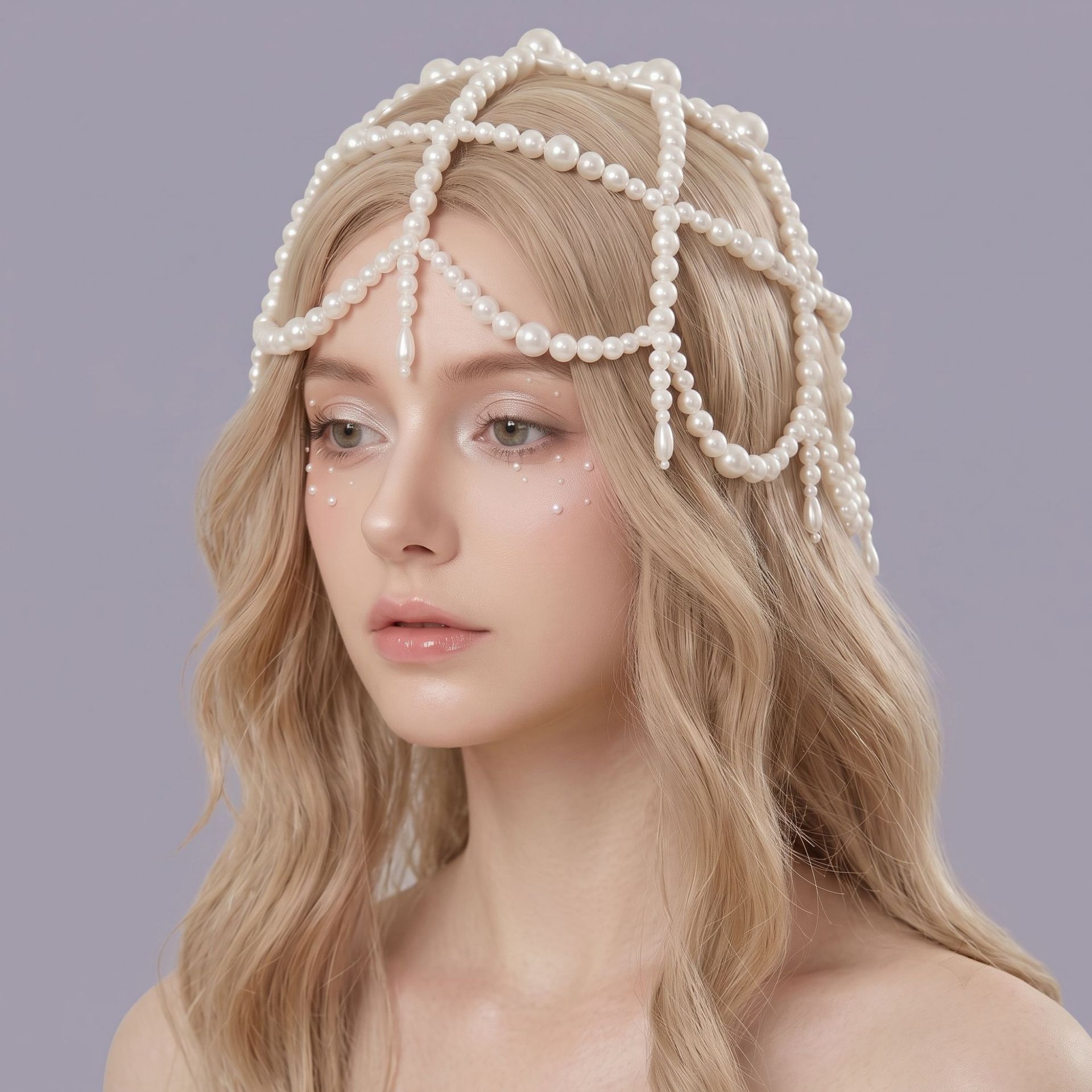 Wholesale personalized niche hair caps for foreign trade, popular party photo shoots, and runway shows; vintage heavy-duty versatile tassel hair accessories