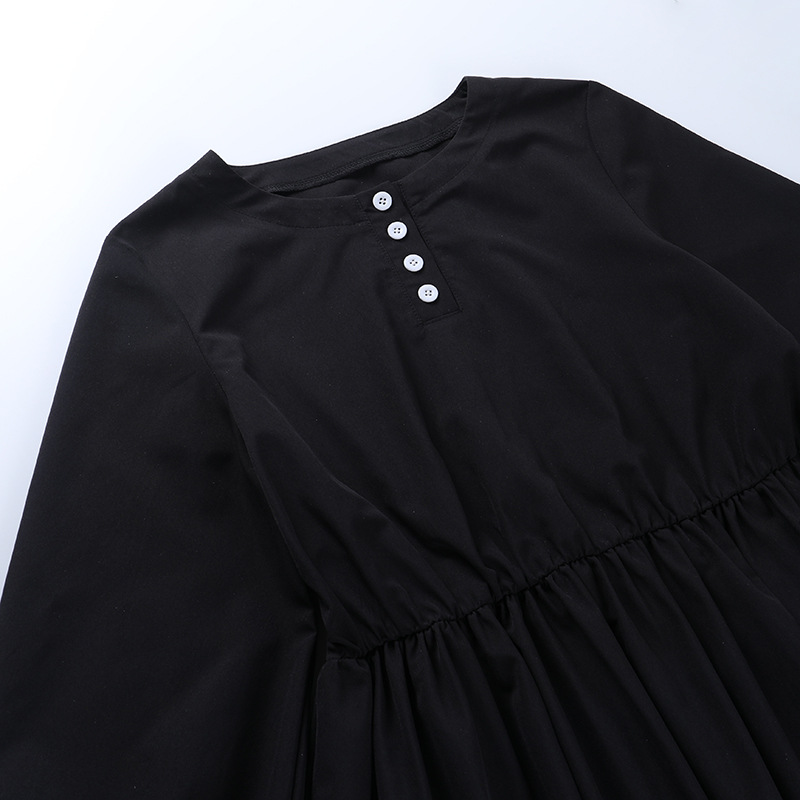 Dark Style High Collar Long-Sleeved Embroidery Dress NSGYB99116