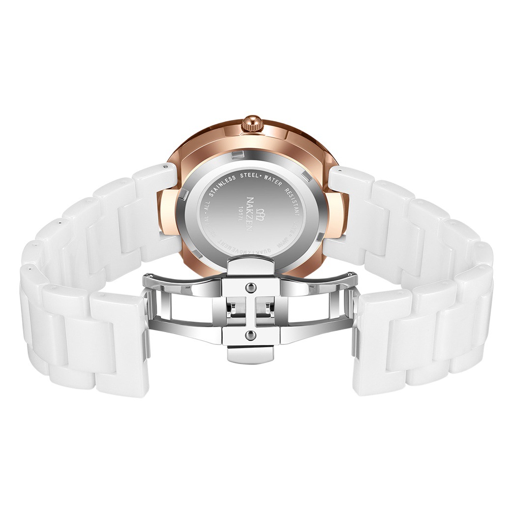 NAKZEN1017 famosa ciudad antigua nueva correa de cerámica diamante estrella flash personalidad dial simple regalo del Día San Valentín