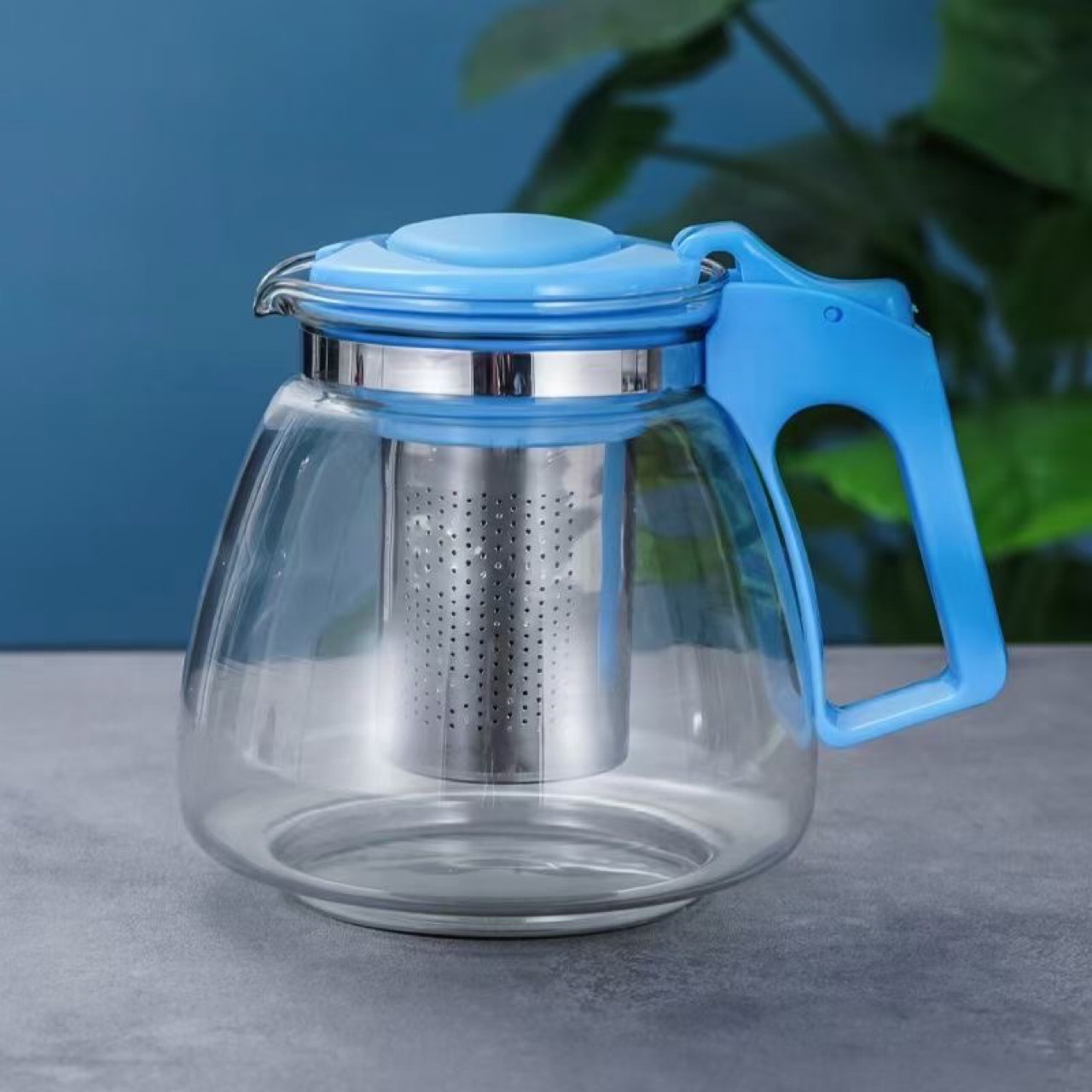 Multi-especificación de gran capacidad 900ML agua hirviendo cerveza de vidrio flor tetera juego de té imprimible logo regalo hotel