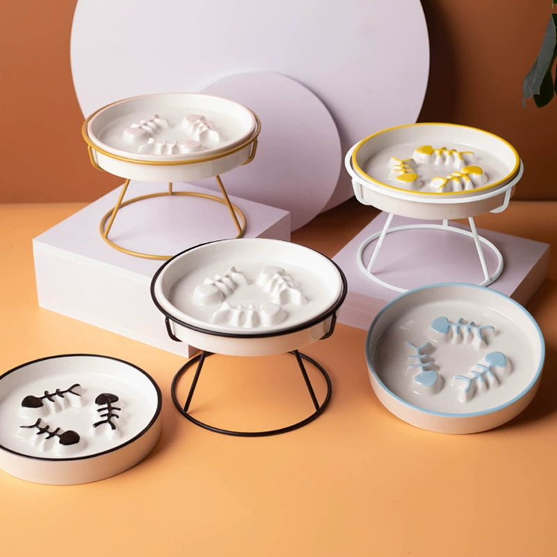 Миска для кошек керамическая тарелка для медленного корма миска Slow Food миска с защитой от удушья миска для еды высокая защита ног позвоночник анти-черный подбородок миска для кошки миска для собаки