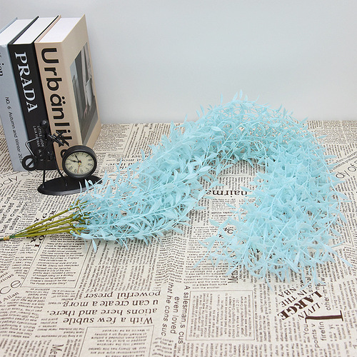 Simulated willow leaves supermarket decorative wicker weeping willow wall hanging wedding indoor green plants 5-forked river dragon rattan wholesale