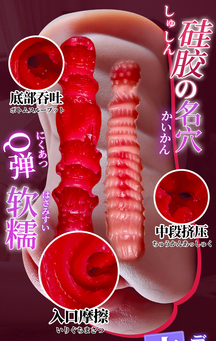 Manual Silicone Masturbator with Realistic Buttocks Design, Flesh Tone, Adult Male Use — detail image 30
