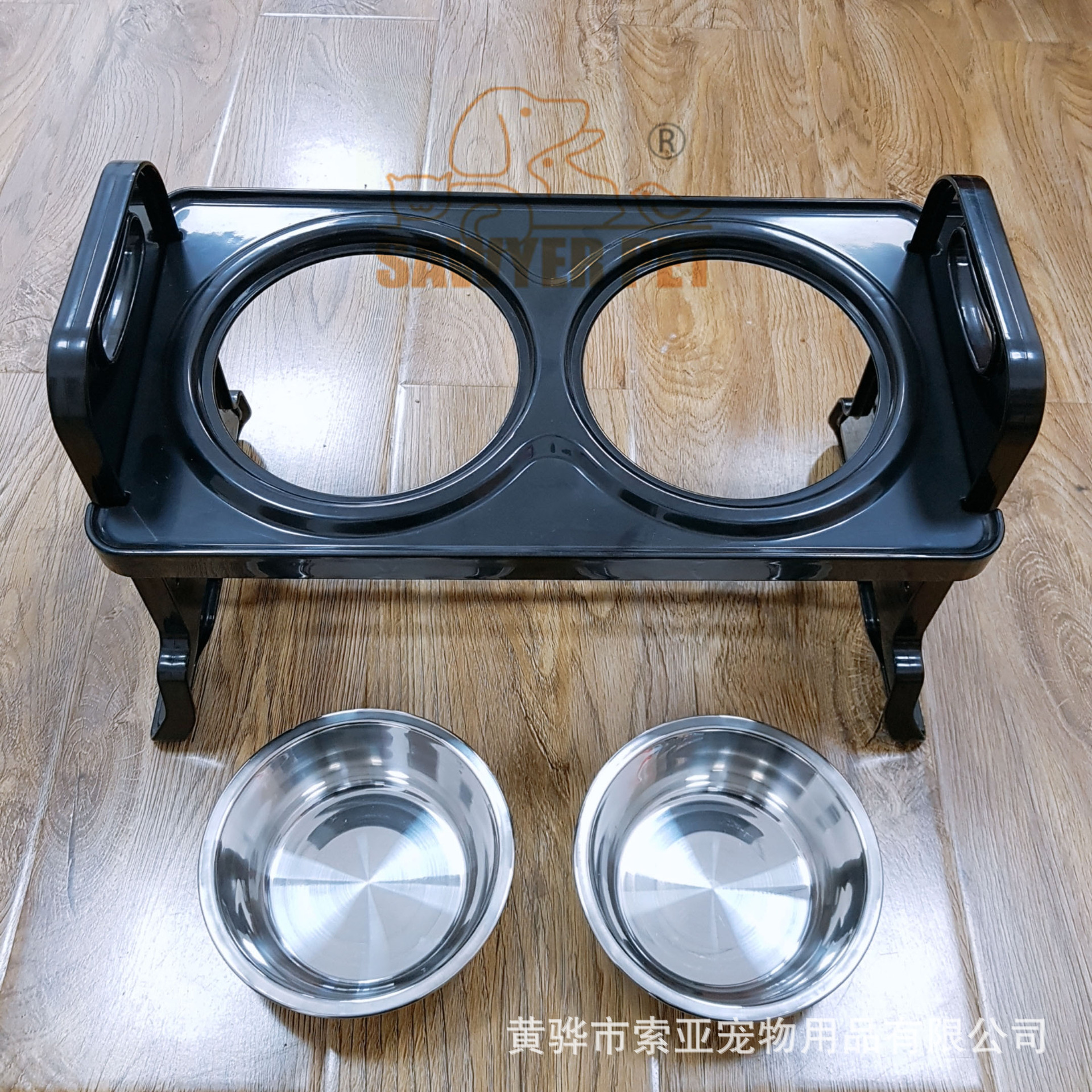 Altura ajustable Pet Bowl rack de elevación de acero inoxidable gato tazón de fuente de elevación de doble propósito perro tazón de fuente de alimentación inclinada estante