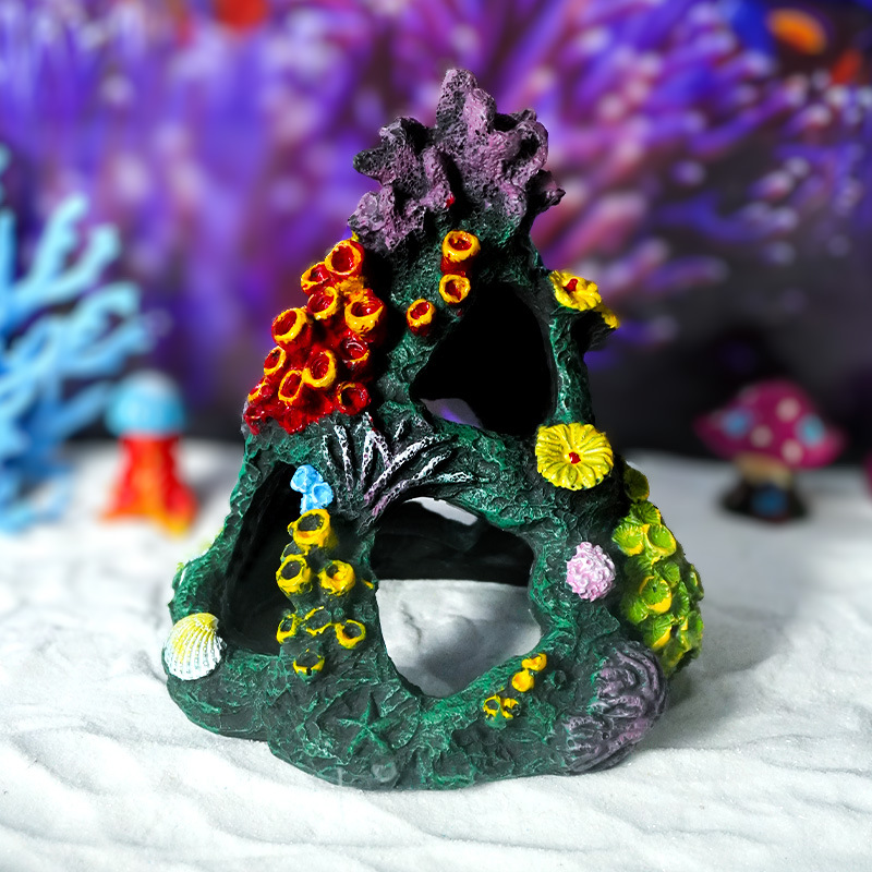 Musgo real decoración de arrecifes de coral acuario decoración paisajismo subacuático piedra resina rocalla refugio casa