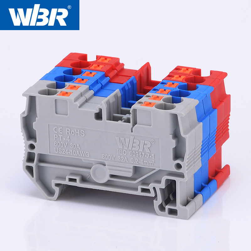 PT4 Push-in Spring Terminal Connector, Plug-and-Play 4MM2 Tool-Free Quick Connect Rapid Splicing Terminal Strip