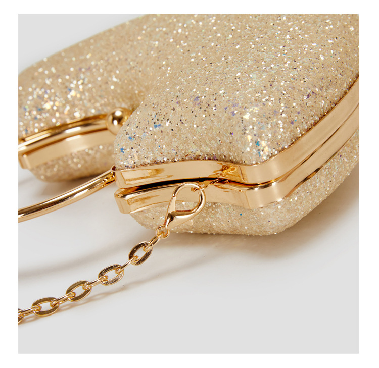 Women's Small PVC Solid Color Elegant Sequins Shell Lock Clasp Evening Bag display picture 3