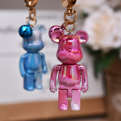 Creative Cartoon Acrylic Colorful Bear Keychain Fashion Car Bag Keychain Pendant Gift Wholesale