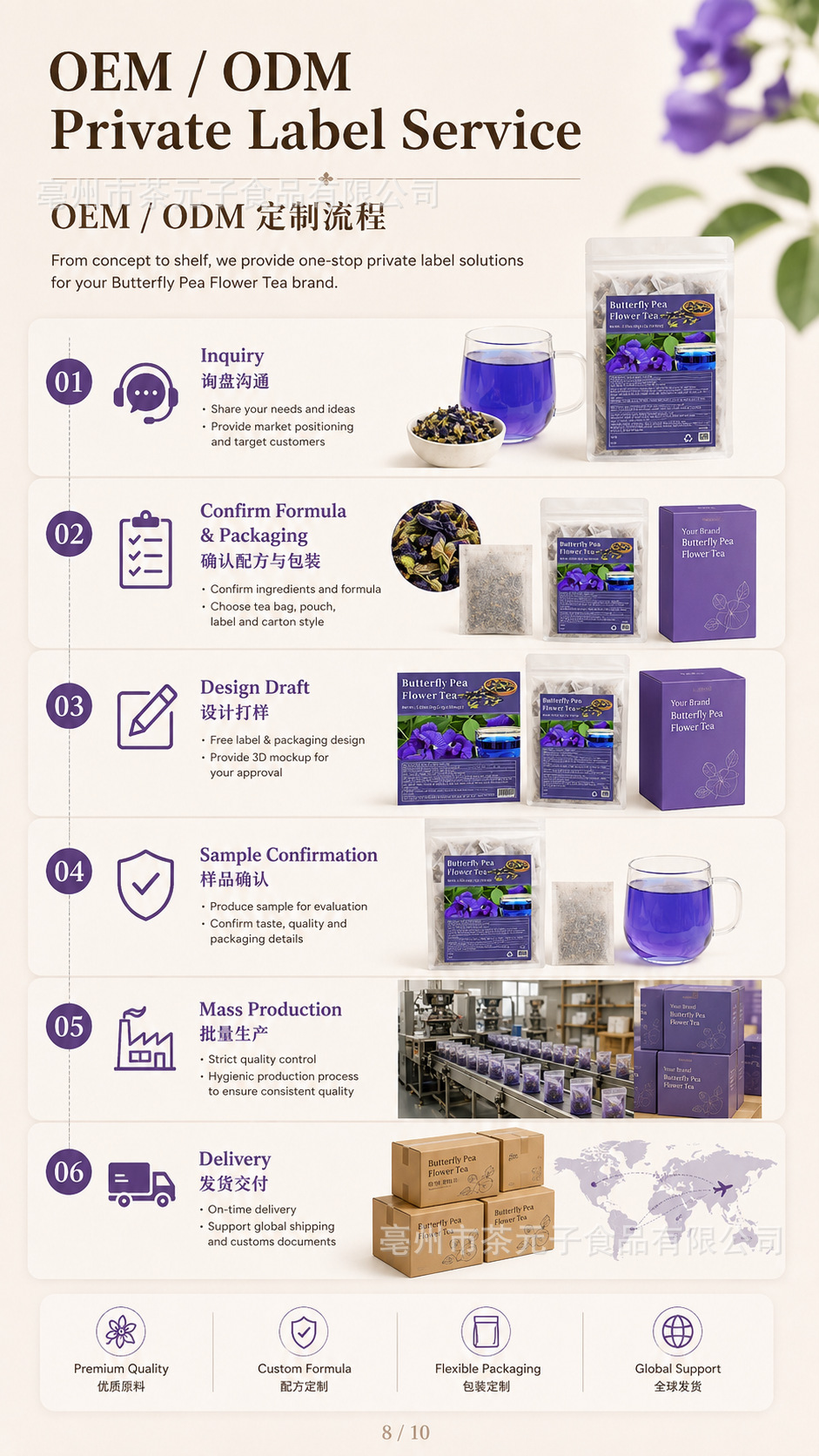 Butterfly Pea Flower Tea Bags 1.5g x 20 Blue Herbal Tea for Brewing and Color-Changing Drinks 30g key features