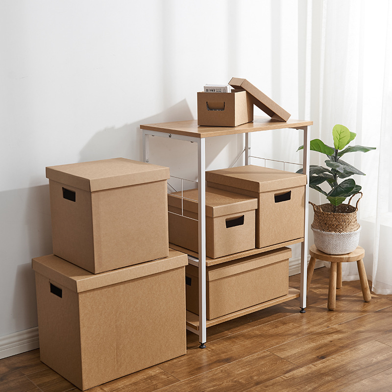 Kraft Paper Storage Box Moving Paper Lid Storage Box File Book Clothes Storage Desktop File Storage Box Kraft Paper Storage Box Moving Paper Lid Storage Box File Book Clothes Storage Desktop File Storage Box