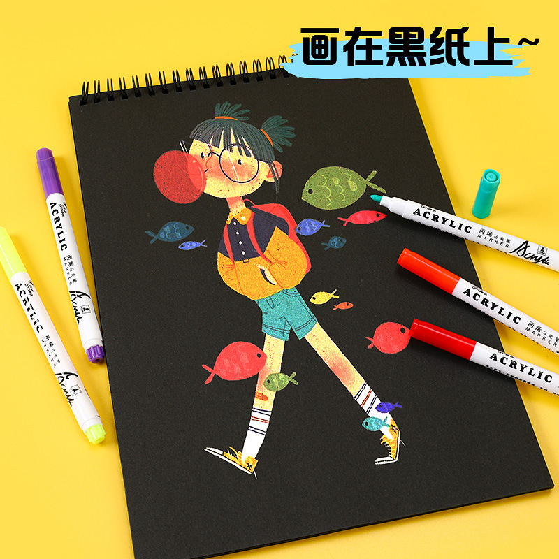 Marcador acrílico 24-color a base de agua marcador de piedra pintura cepillo nuevo prensa-libre arte al aire libre pluma de cerámica