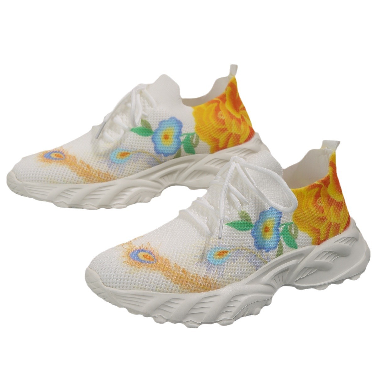 Suole arcobaleno nuovo colore moda femminile con una corrispondenza completa di scarpe sportive casual scarpe da donna in rete_voghion.com