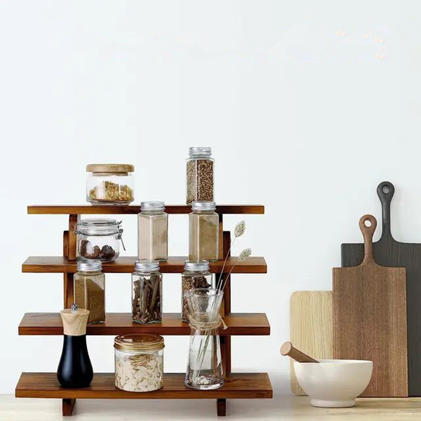 Estante de madera Estante de pastel transfronterizo Estante de bocadillos de madera multifuncional Estante de utensilios de cocina de hotel Estante de almacenamiento de postres de madera maciza