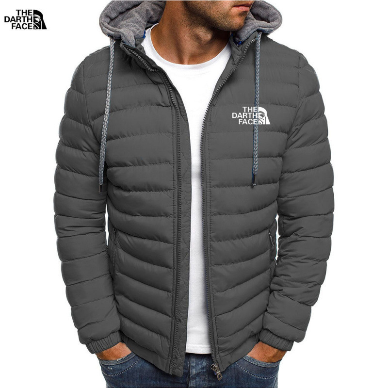 Cross-Border Hot-Selling European Size Men's Hooded Zip-Up Cotton Jacket, Winter Casual Warm Cotton Coat, Top in Stock