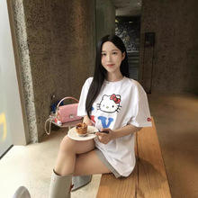 正确版 韩国Open yy联名撞色短袖可爱宽松休闲边伯贤同款TEE