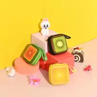 Фруктовый квадратный жесть Портмоне Мини Портативная круглая сумка для наушников на молнии сумка для хранения кабеля данных