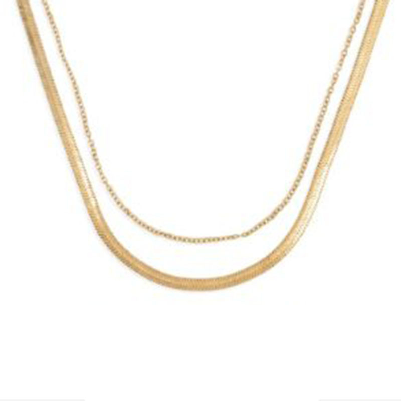 Style Simple Géométrique Acier Au Titane Placage Collier En Couches display picture 2