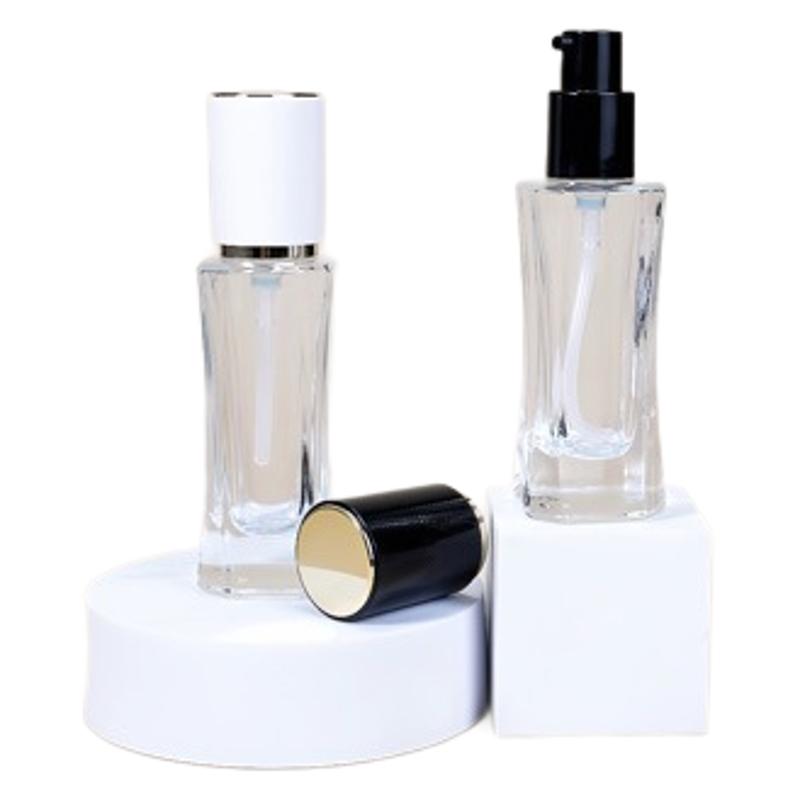 Guangzhou spot al por mayor 30ml nueva botella de base de polvo de cintura pequeña botella de aceite esencial botella de vidrio transparente