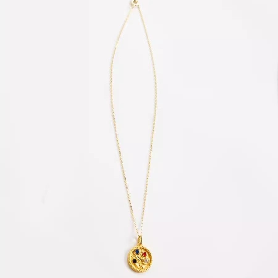 Design Colorful Diamond Flower Pendant Necklace Unique Niche High-End Luxury Collarbone Chain Versatile For Men_voghion.com