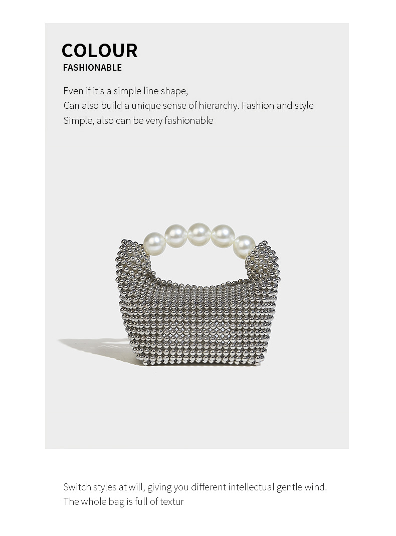 Perlina in stile francese Ins con design cavo, dolce ragazza versatile perla tenuta in mano, croce diagonale a spalla singola intrecciata a mano_voghion.com