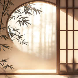 中式复古暖色阳光直播背景布3d立体背景布直播间背景墙网红抖音快