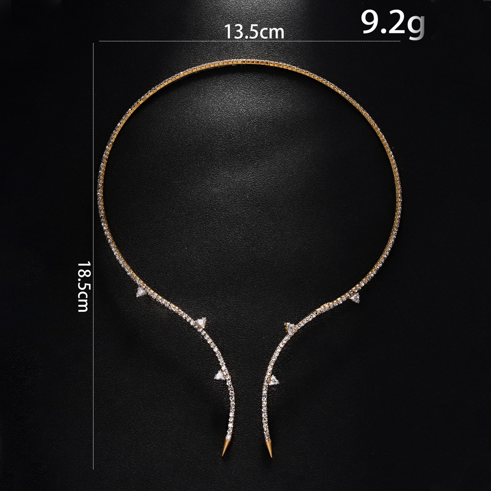 14g Weight Rhinestones Inlay Material Wholesale Jewelry Vintage Style Classic Style Geometric Copper Rhinestones Plating Choker