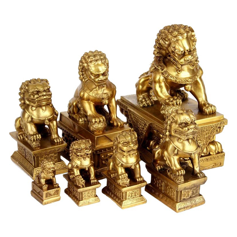 Медный Лев Украшения Медный Лев Мебель для дома Латунь Лев пара