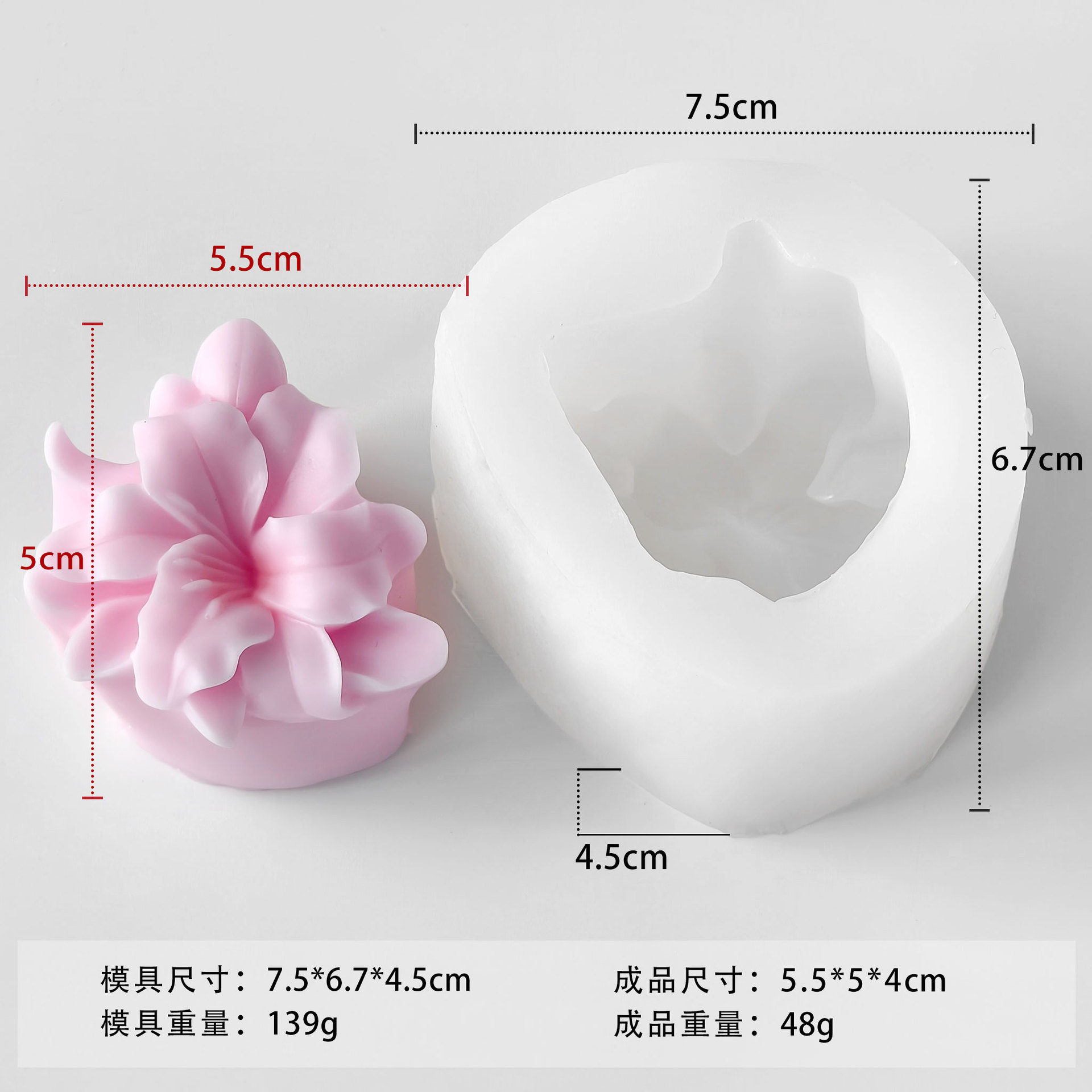 Jiahuimei flor aromaterapia vela molde de silicona DIY pétalo fragancia piedra hecha a mano jabón yeso epoxi herramienta abrasiva