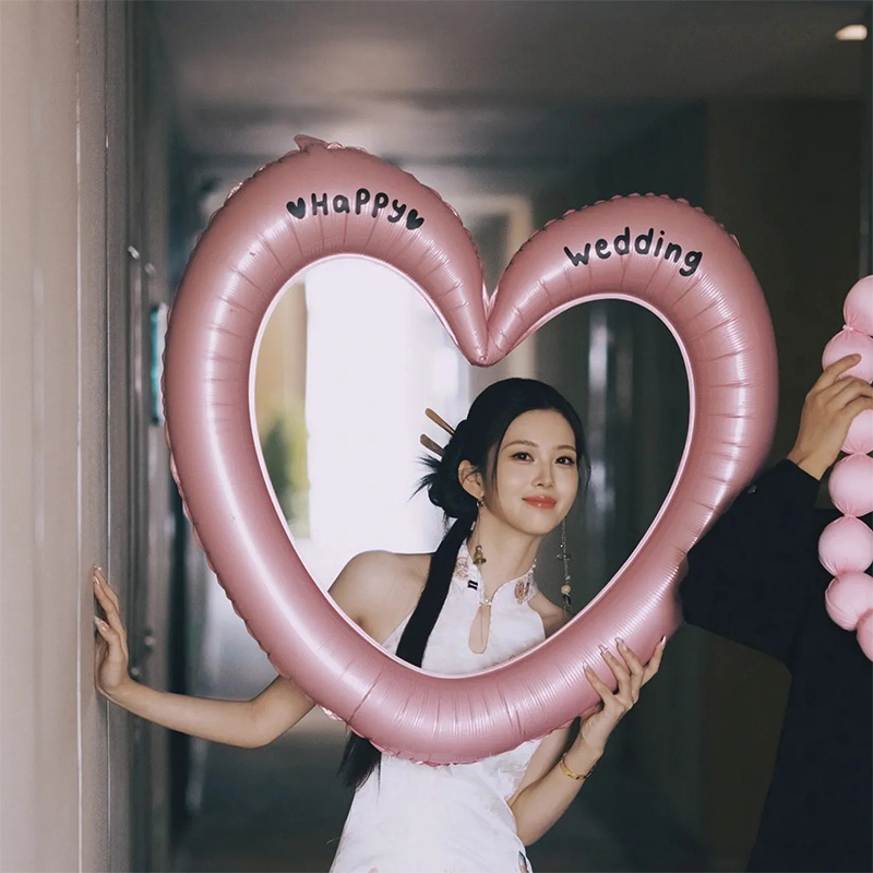 晨袍照道具婚房布置套装结婚装饰新房男方女方婚礼婚庆爱心气球纸