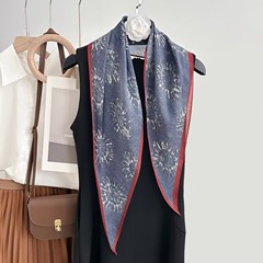 ファッショナブルで多用途なデニムカラーシルクウールダイヤモンドタオル、ハイエンドの軽い高級感、薄いシルクウールスカーフ、シャツスカーフ