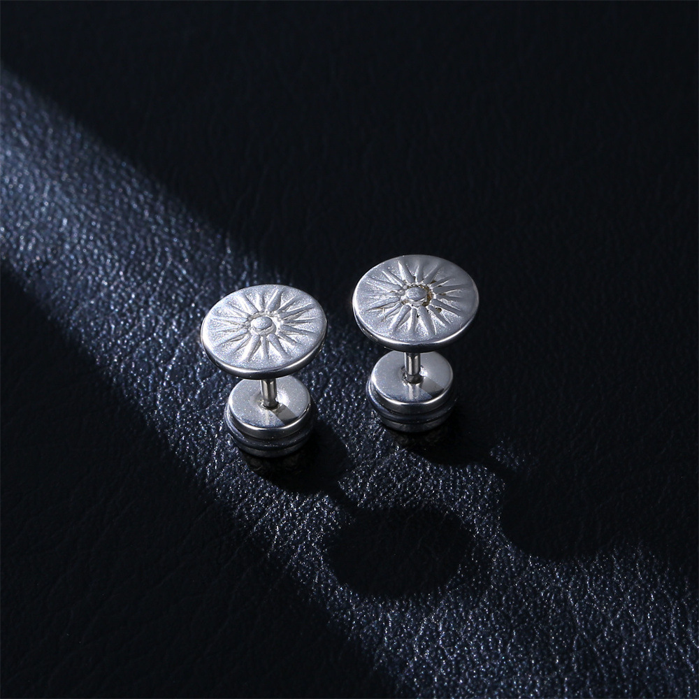 Fashion Sun Stainless Steel Plating Ear Studs 1 Piece