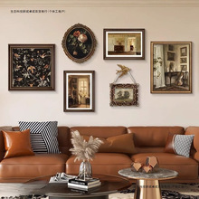 法式家用复古挂画卧室客厅餐桌背景墙沙发装饰画高级感大尺寸组合