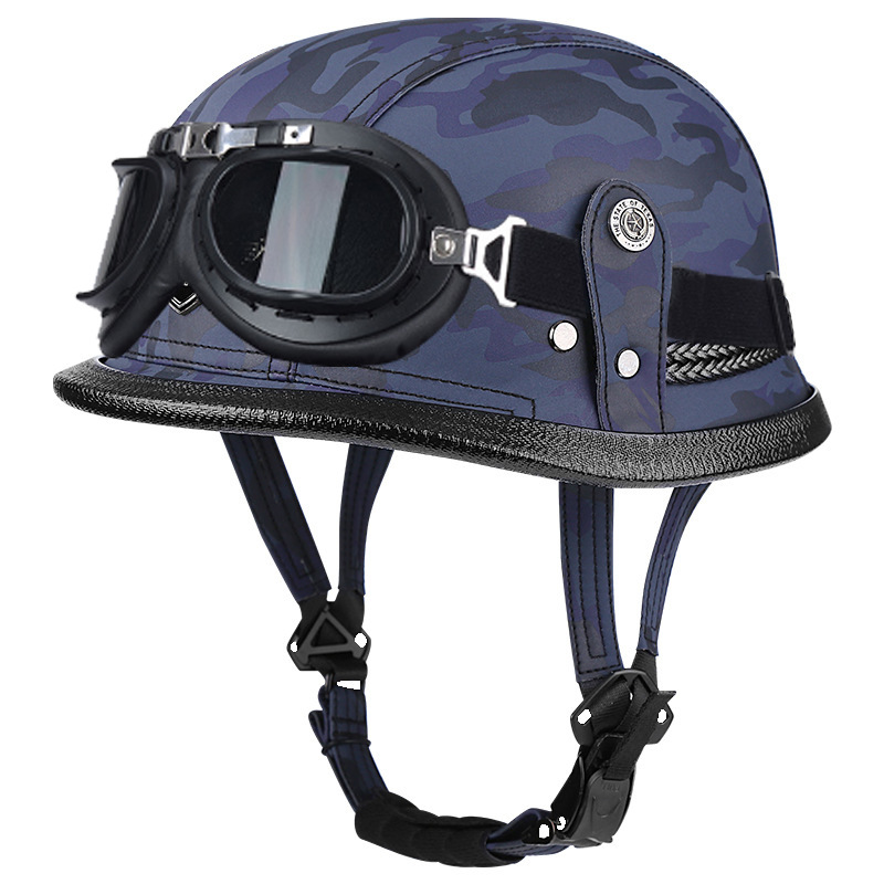 블루 위장 + 블랙 프레임 티 미러