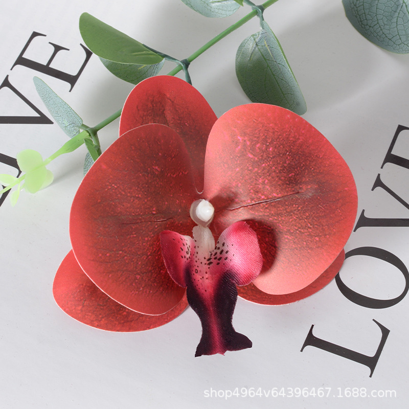 Película blanca Phalaenopsis flor cabeza pétalo simulación flor accesorios tocado horquilla diy flor decorativa de boda hecha a mano
