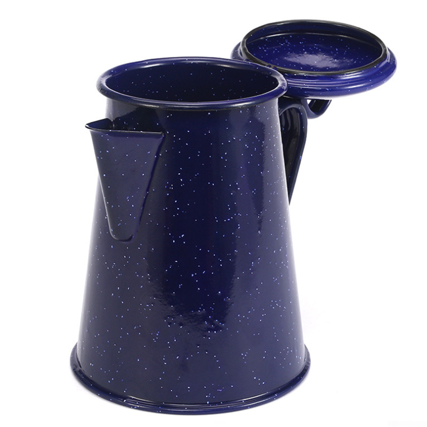 Tetera de esmalte con asa, para café preparado a mano, diseño cielo estrellado, para exportación, en stock.