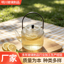 高硼硅茶壶凉水壶 加厚烧水壶围炉煮茶泡家用玻璃煮茶壶跨境厂家