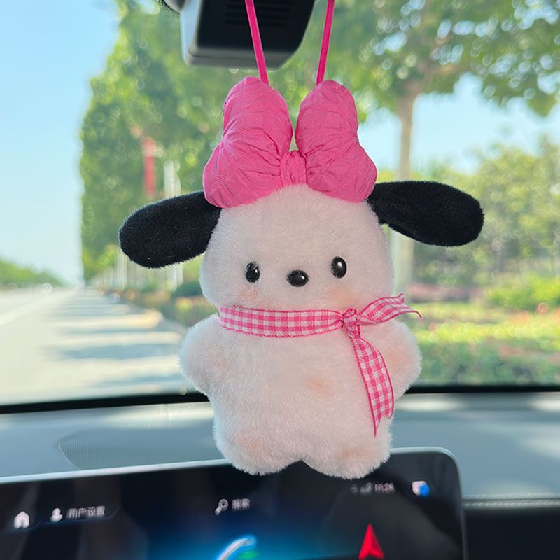 Cartoon Pacha perros colgantes de automóviles colgantes de espejo retrovisor lindo muñeca de peluche colgantes de regalo personalidad colgantes de automóviles