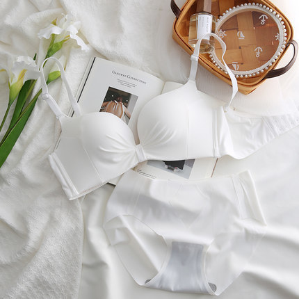 098 brillante sin costuras sin hilos transpirable pecho grande pequeño push up ropa interior ajustable cómodo sujetador traje