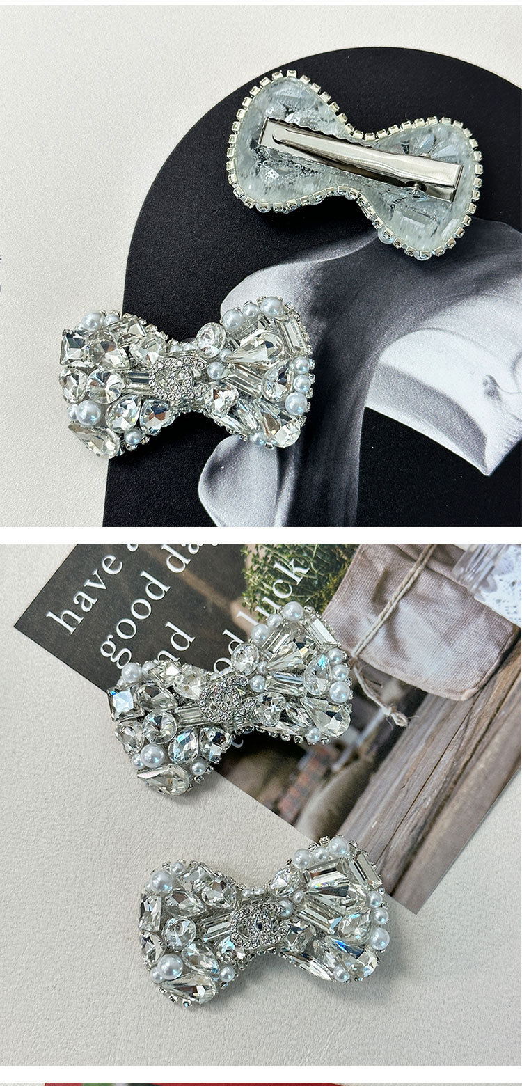 Elegant Simple Style Korean Style Bow Knot Alloy Diamond Hair Clip display picture 2