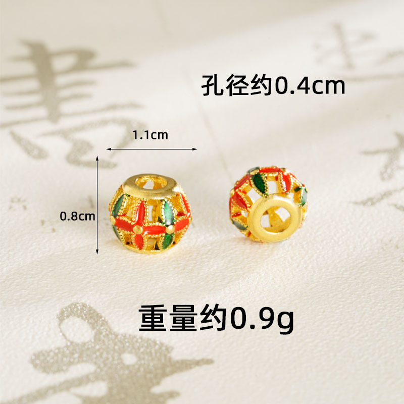 Guochao joyas de oro de arena de estilo antiguo de China perlas huecadas Fu ZiDi accesorios Yiwu joyas fuente al por mayor image 18