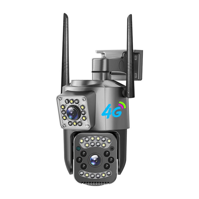 Cámara de Vigilancia Binocular para Exteriores 4G ABS Doble Lente Control Remoto