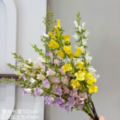 仿真花高枝风铃小铃兰花线条挑高千寻排花飞燕草绢花婚礼堂假花