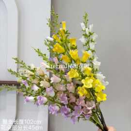 仿真花高枝风铃小铃兰花线条挑高千寻排花飞燕草绢花婚礼堂假花