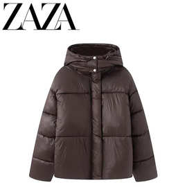 ZAZA 自制欧美风 批发女装 时尚百搭气质 秋冬立领加厚羽绒棉服女