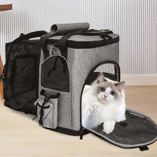 Cross-border Pet Bag Outdoor Travel Large Capacity Breathable Dog Bag Portable Foldable Backpack Expandable Cat Bag