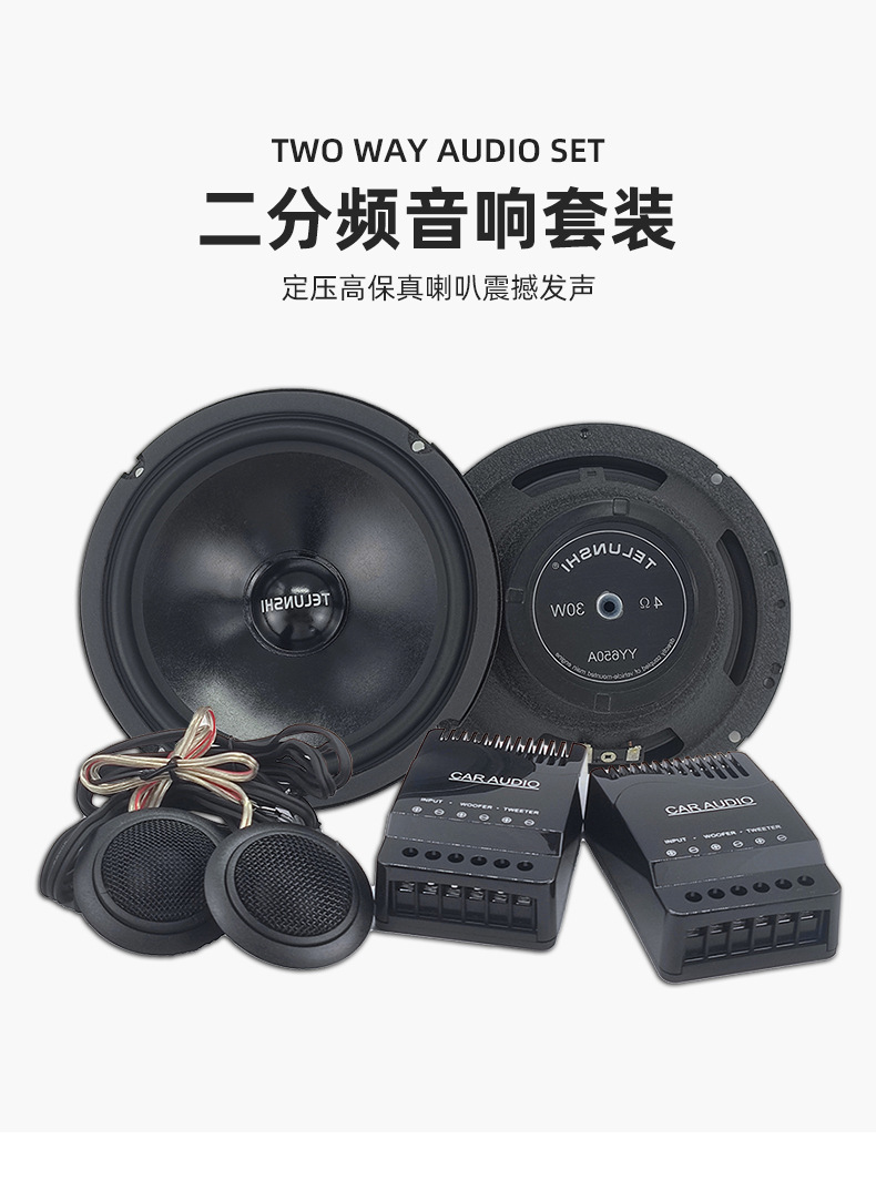 Source Factory Two-Way Speaker Set Car Audio Speaker 6.5inch Two-Way Full-Range Tweeter Speaker